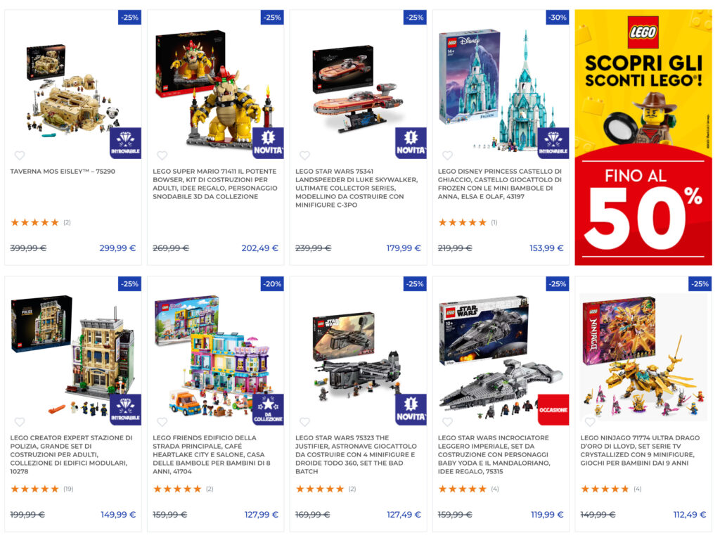 Offerta Toys Center: fino al 50% di sconto su decine di set LEGO!